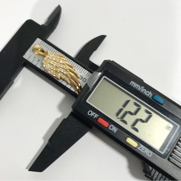 JCM Signed 925 Sterling Silver Gold Vermeil Angel Wing Necklace Pendant 1.2 in - Picture 4 of 13